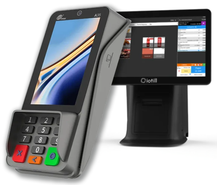 Terminal de paiement PAX A35 intégré à la caisse iotill