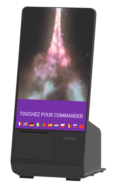 Borne de commande iotill K1, écran tactile 15 pouces de comptoir avec imprimante intégrée